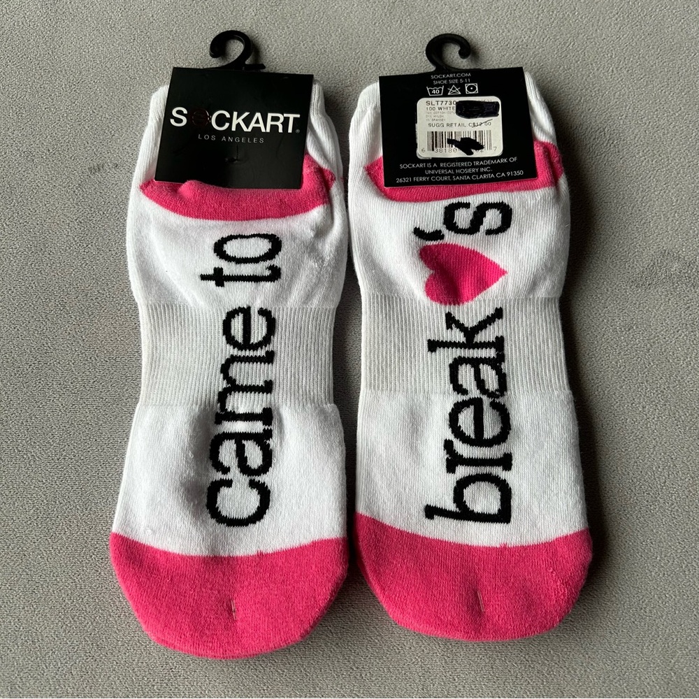 Set of 2 Pairs ~ Sockart ~ Low Ankle Socks ~ Came to Break Hearts ~ Brand New!